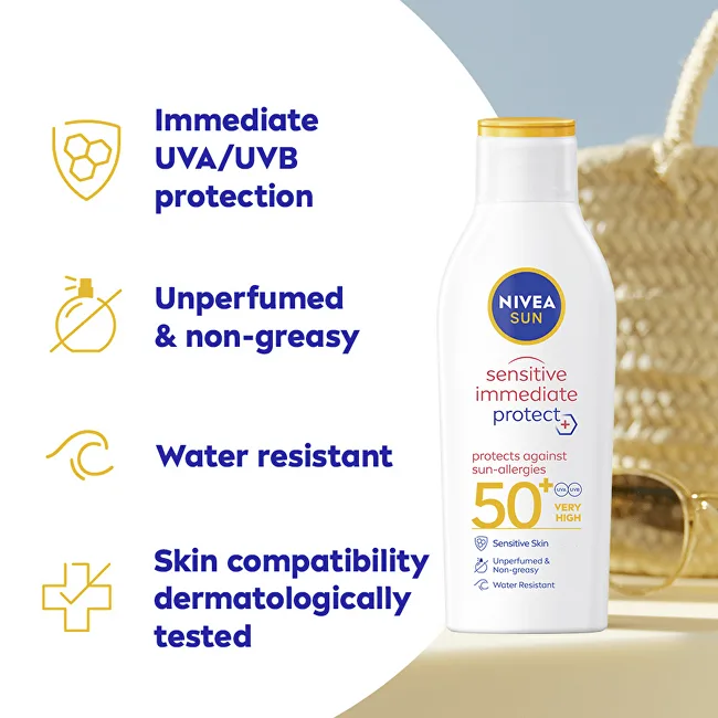 Nivea Protective lotion for sensitive skin SPF 50+ Sun Sensitive Protect 200 ml thumbnail 2