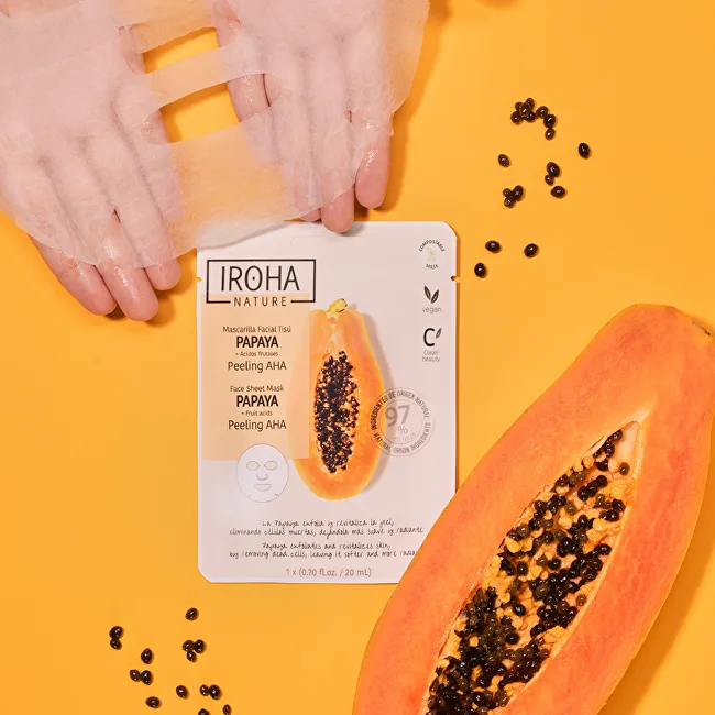 Iroha Papaya Peeling AHA Face Sheet Mask thumbnail 2