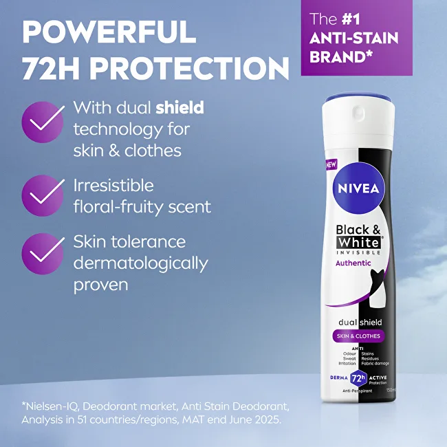 Nivea Antiperspirant spray B&W Authentic Anti-Perspirant 200 ml thumbnail 2