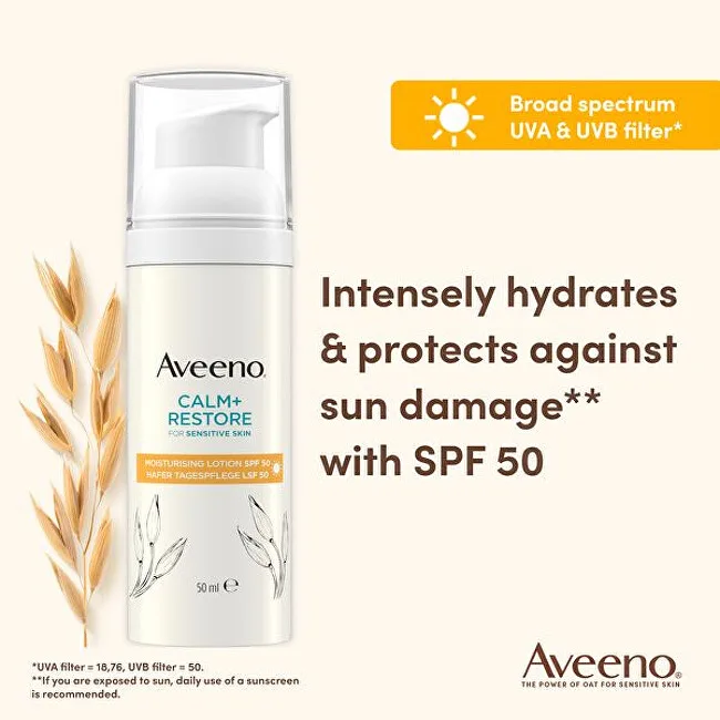 Aveeno Moisturizing Lotion SPF 50 Calm+Restore (Moisturising Lotion) 50 ml thumbnail 6