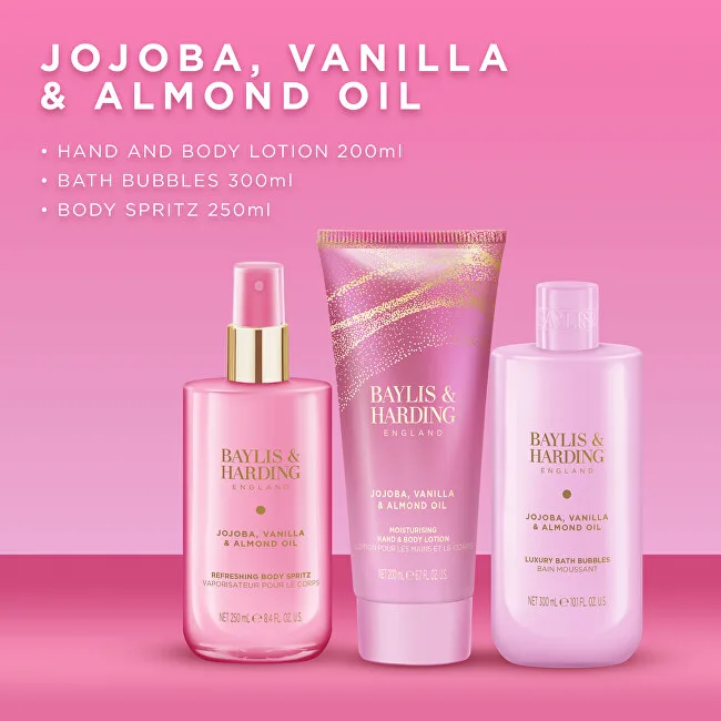 Baylis & Harding Jojoba, Vanilla & Almond oil body care gift set 3 pcs thumbnail 2