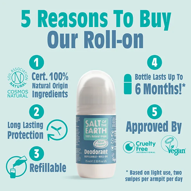 Salt Of The Earth Natural roll-on deodorant Ocean & Coconut Deo Roll-on 75 ml thumbnail 2