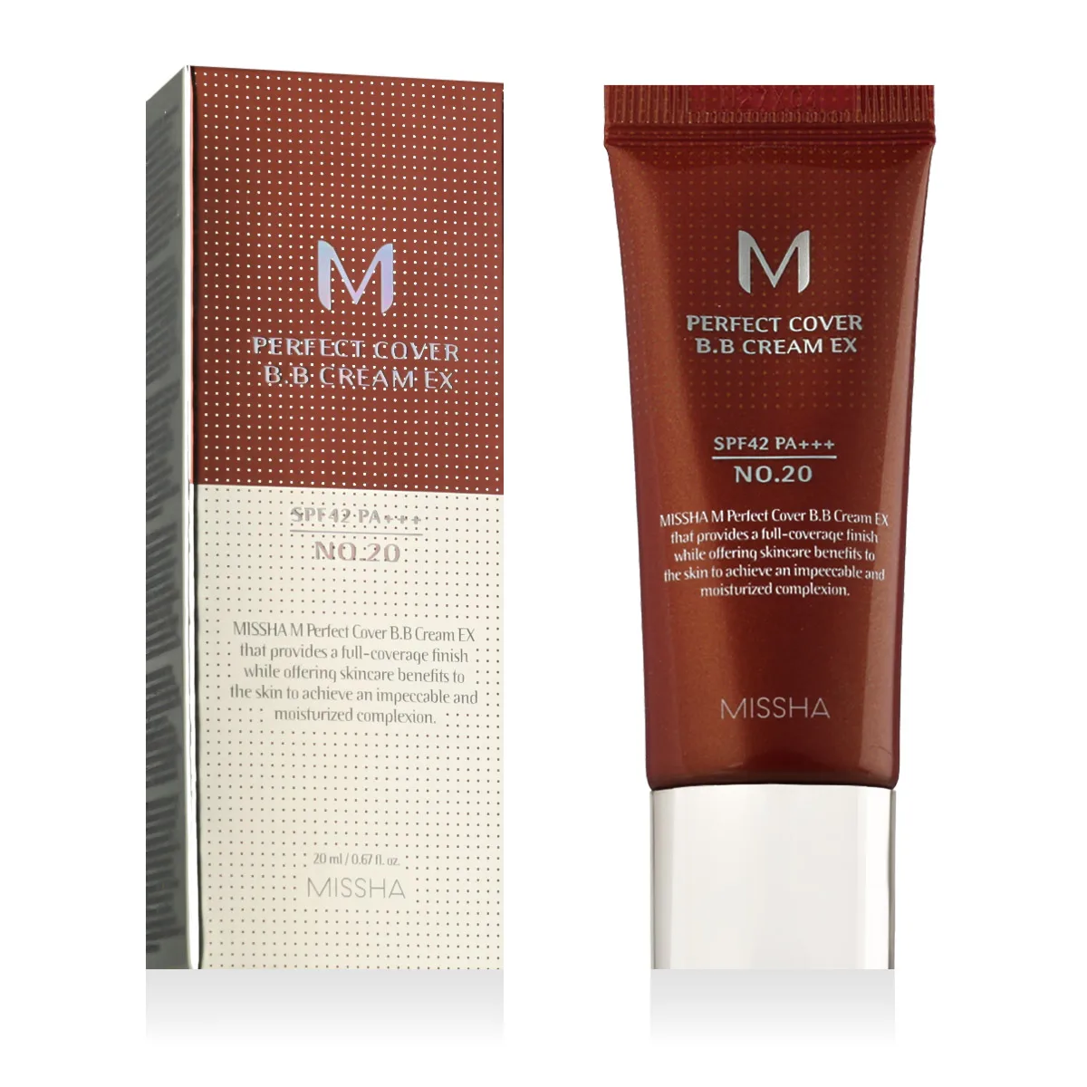 Missha BB Cream SPF 42 Perfect Cover (BB Cream Ex) 20 ml - 20 Cool Beige thumbnail 2