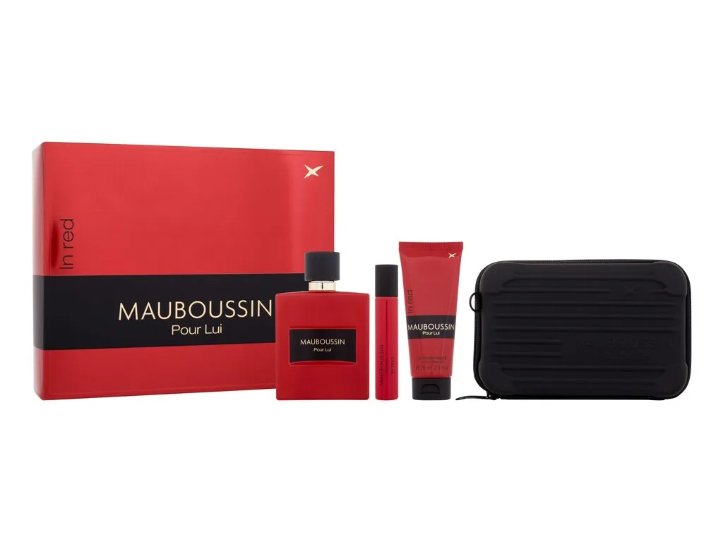 Pour lui in red