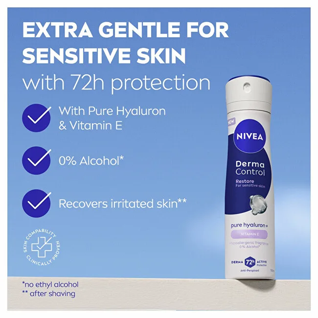 Nivea Antiperspirant spray for sensitive skin Derma Control Restore (Antiperspirant) 150 ml thumbnail 2