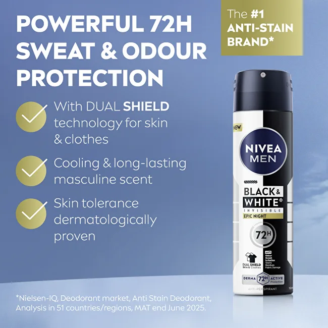 Nivea Antiperspirant spray B&W Epic Night Anti-Perspirant 200 ml thumbnail 2
