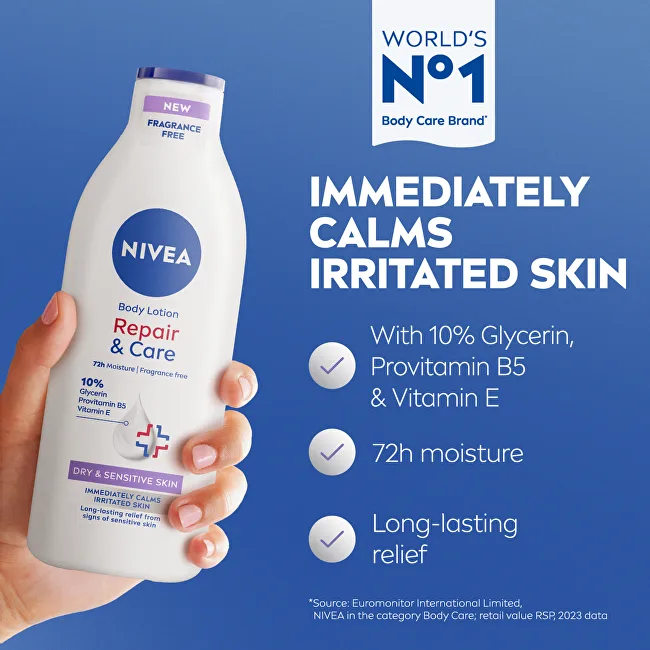 Nivea Body lotion for dry and sensitive skin Repair & Care (Body Lotion) 400 ml thumbnail 2
