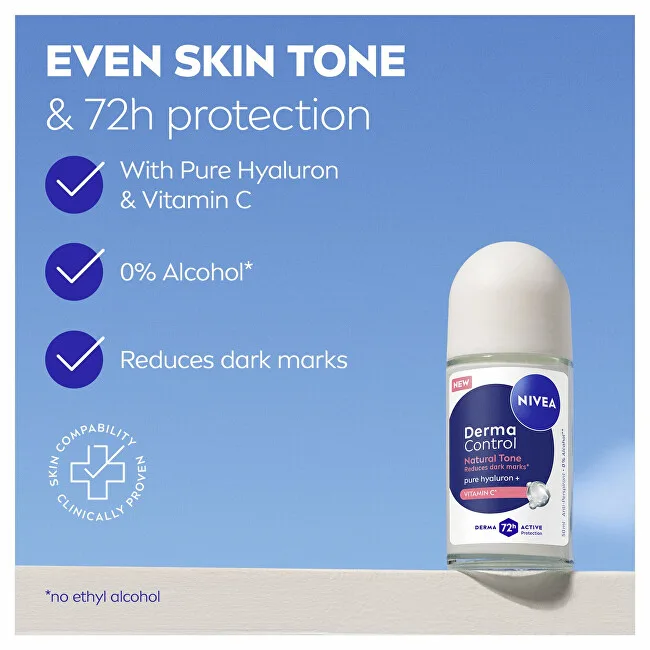 Nivea Derma Control Natural Tone Antiperspirant Roll-On (Antiperspirant) 50 ml thumbnail 2