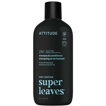 Attitude Men´s Soothing Shampoo and Conditioner 2in1 Super Leaves Eucalyptus & Sage (Shampoo & Conditioner) 415 ml thumbnail 2