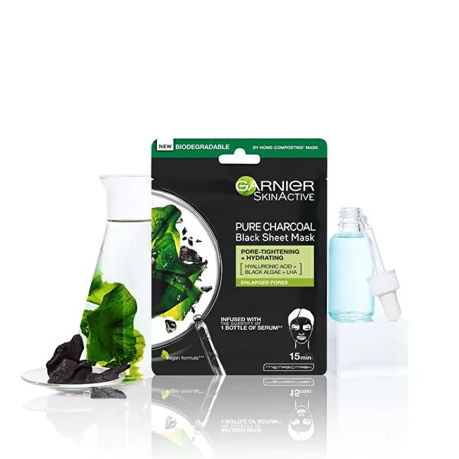 Garnier Skin Naturals AHA + BHA Charcoal Mattifying Serum Mask thumbnail 4