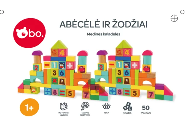  Medinės kaladėlės „Abėcėlė ir žodžiai“ (lietuvių kalba) thumbnail 3