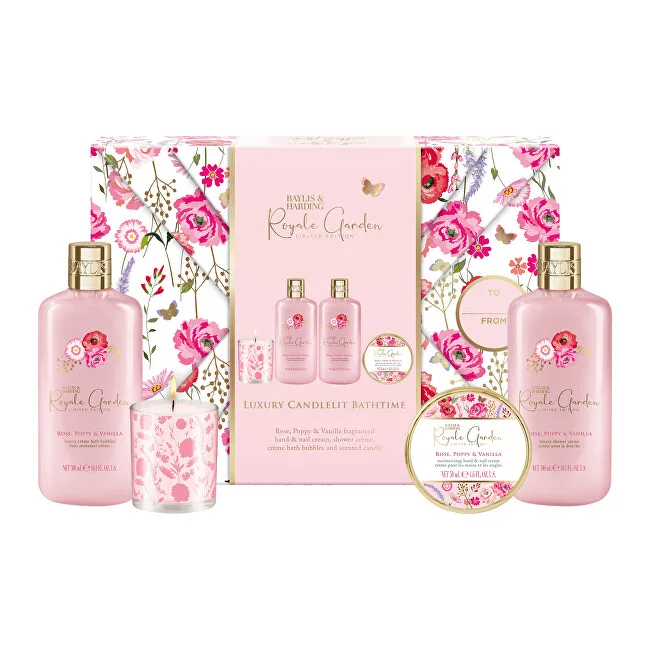 Baylis & Harding Baylis & Harding Body Care Gift Set with Candle - Royale Garden, 4pcs thumbnail 3