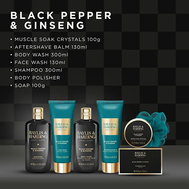 Baylis & Harding Black Pepper & Ginseng Body Care Gift Set 7 pcs thumbnail 3