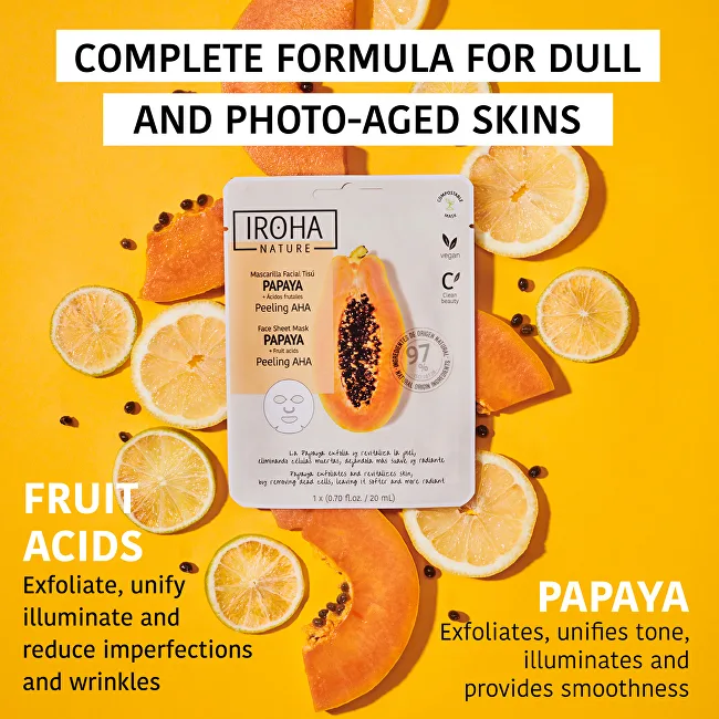 Iroha Papaya Peeling AHA Face Sheet Mask thumbnail 3