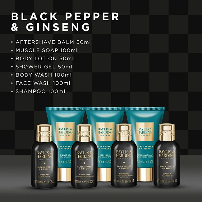 Baylis & Harding Black Pepper & Ginseng Body Care Gift Set 7 pcs thumbnail 2
