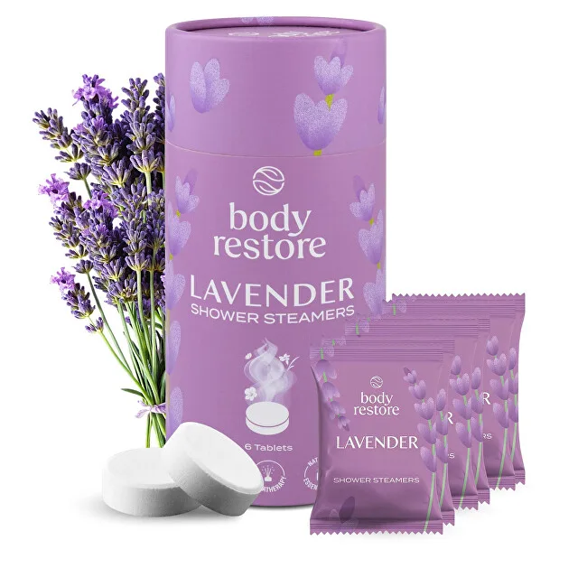 Body Restore Set of aromatic tablets for the shower Lavender Shower Steamers 6 pcs thumbnail 2