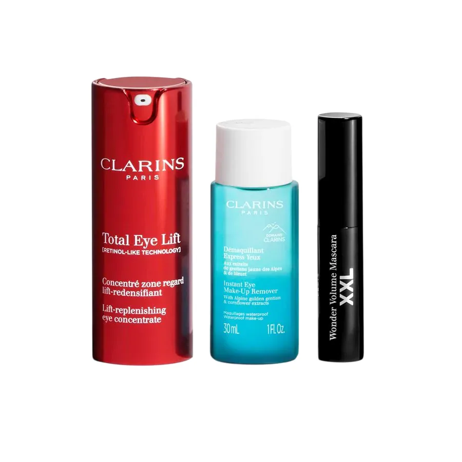 Clarins Set Clarins: Total Eye, Lift, Day, Eye Serum, 15 ml + Instant Eye, Makeup Remover Lotion, 30 ml + Wonder Volume, Volumising, Mascara, Black, 3 ml *Miniature thumbnail 3