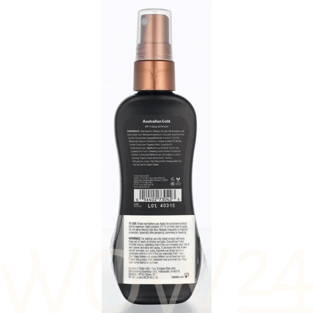 Australian Gold Instant Bronzer Spray Gel Sunscreen thumbnail 3