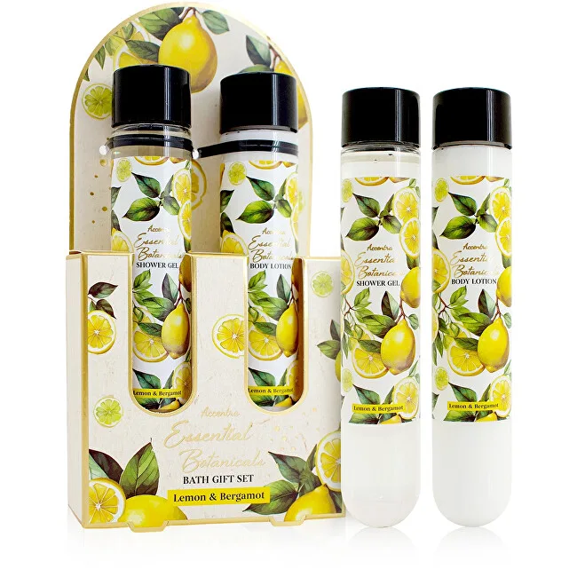 Accentra Accentra bath set ESSENTIAL BOTANICS lemon and bergamot tubes in a gift box, shower gel 60ml, body lotion 60ml thumbnail 2