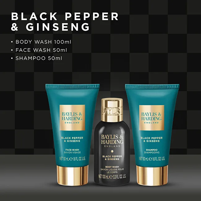 Baylis & Harding Black Pepper & Ginseng Body Care Gift Set in a Bag 3 pcs thumbnail 3