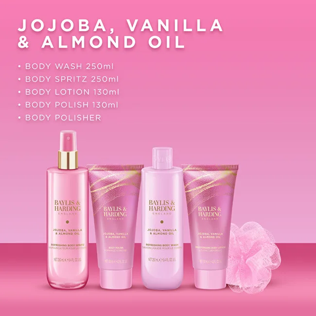 Baylis & Harding Baylis & Harding Body Care Set in a Gift Box Jojoba, Vanilla & Almond Oil 5pcs thumbnail 3