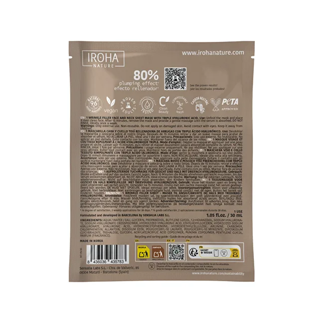 Iroha Anti-wrinkle mask for face and neck Face & Neck Sheet Mask 30 ml thumbnail 2
