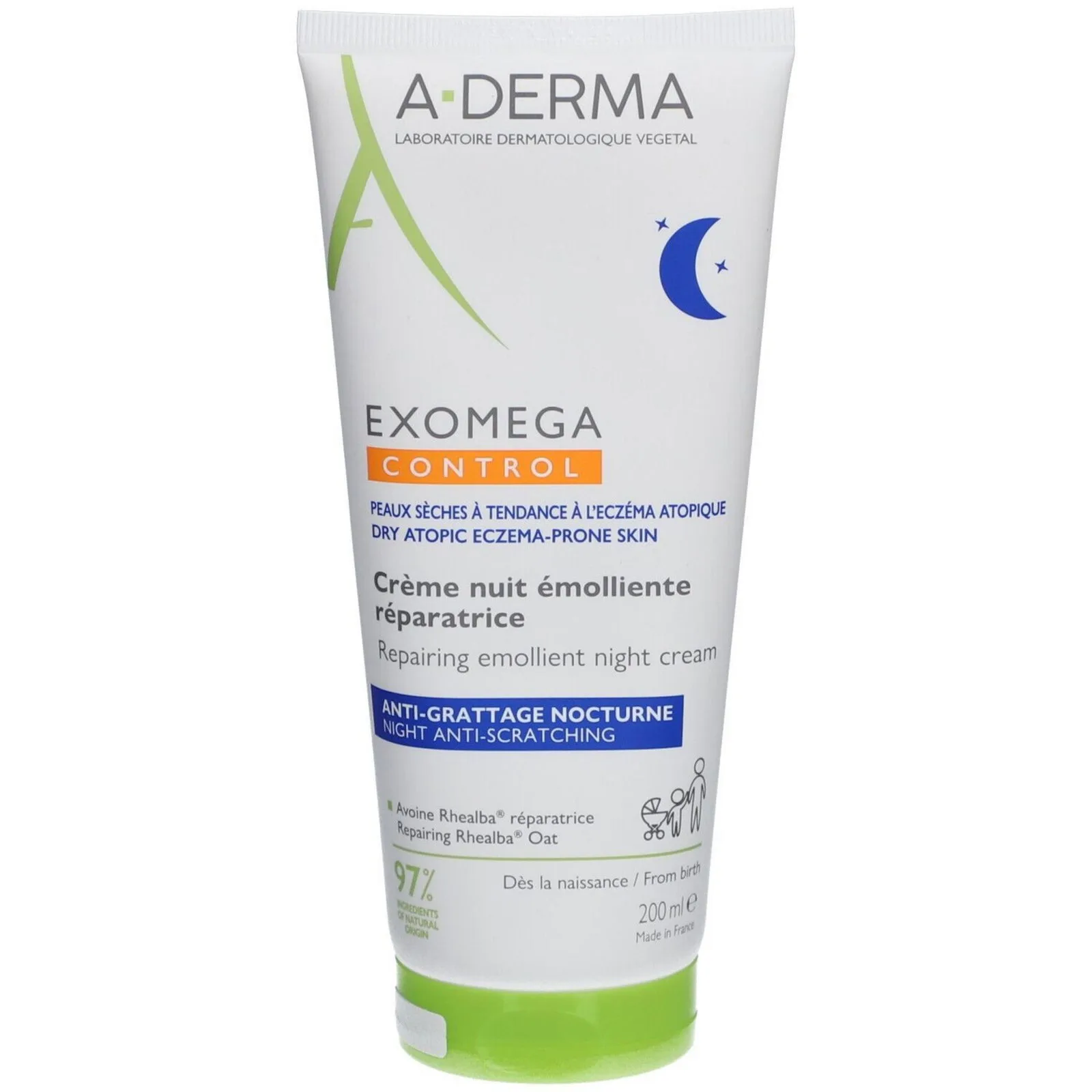 A-Derma Exomega Control Emollient Night Cream - 200 ml thumbnail 2