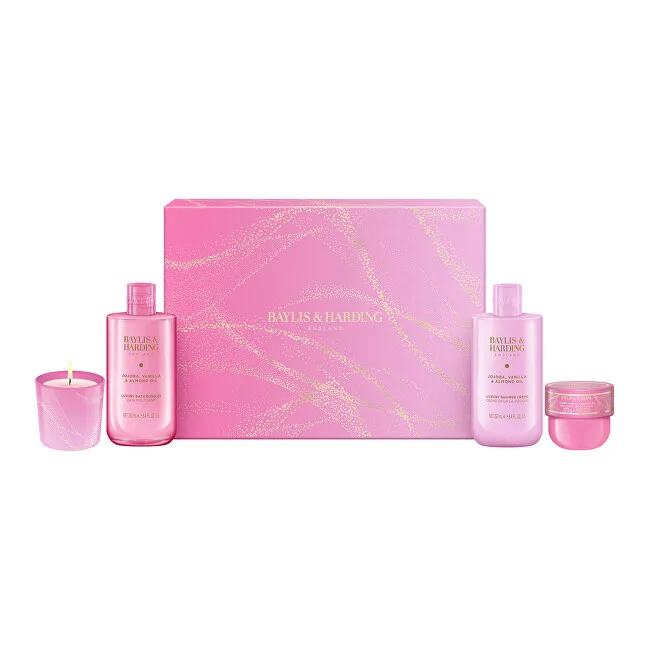 Baylis & Harding Body Care Gift Set with Jojoba, Vanilla & Almond Oil Candle 4 pcs thumbnail 3