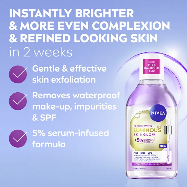 Nivea Luminous Skin Glow Micellar Water 400 ml thumbnail 2
