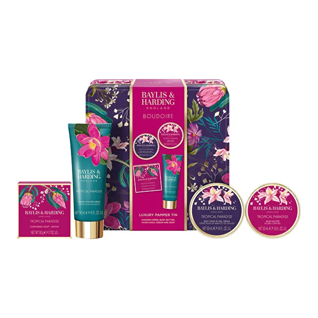 Baylis & Harding Baylis & Harding Boudoire Body Care Gift Set in Tin - Tropical Paradise, 4pcs thumbnail 2