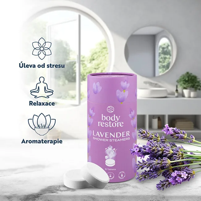 Body Restore Set of aromatic tablets for the shower Lavender Shower Steamers 6 pcs thumbnail 6