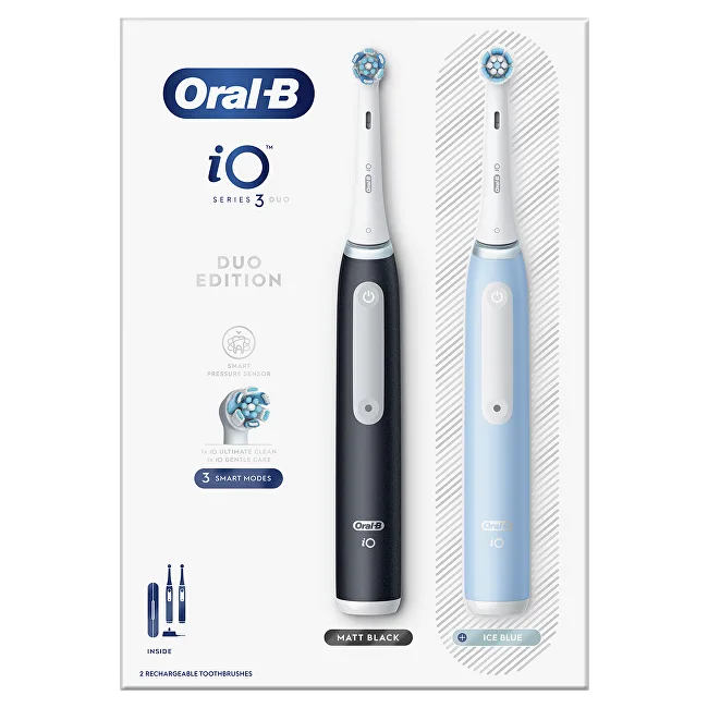 ORAL-B Electric toothbrush Series iO 3 Duo Black/Ice Blue 2 pcs thumbnail 3
