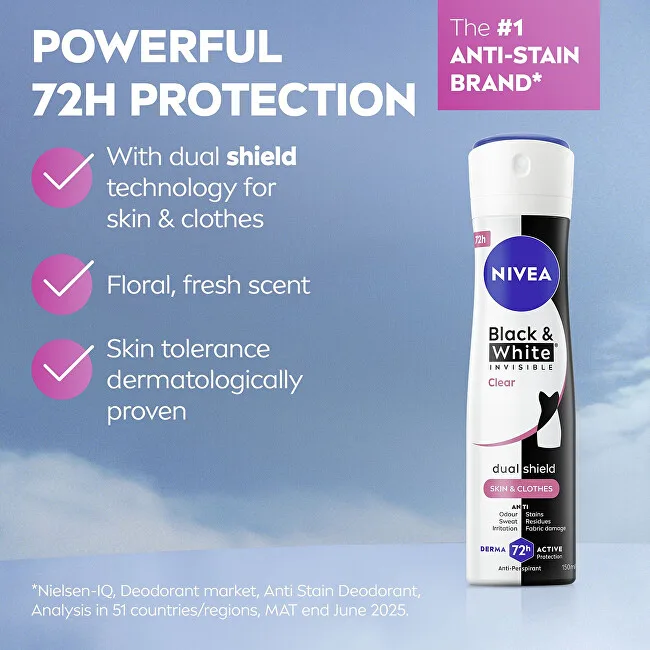 Nivea Antiperspirant spray Black & White Anti-Perspirant 250 ml thumbnail 2