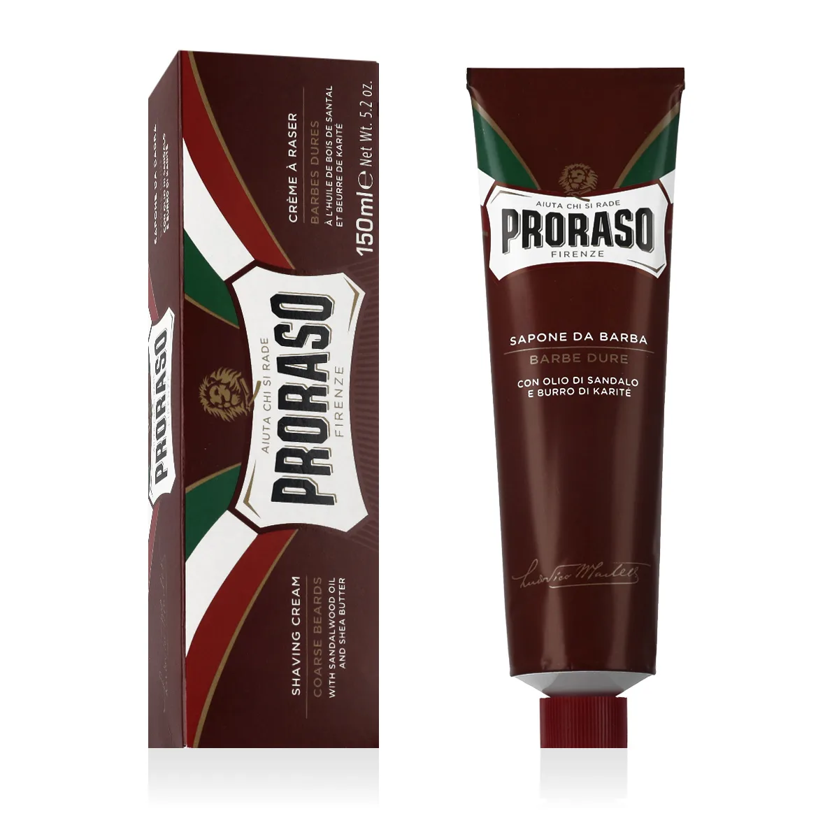 Red shaving soap in a tube