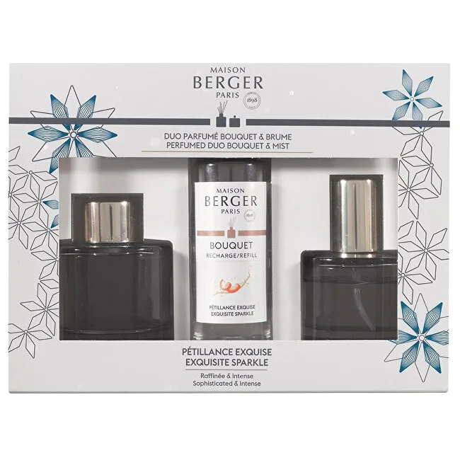Maison Berger Paris Gift set aroma diffuser Rosalie gray + refill and home spray Intense glitter thumbnail 2