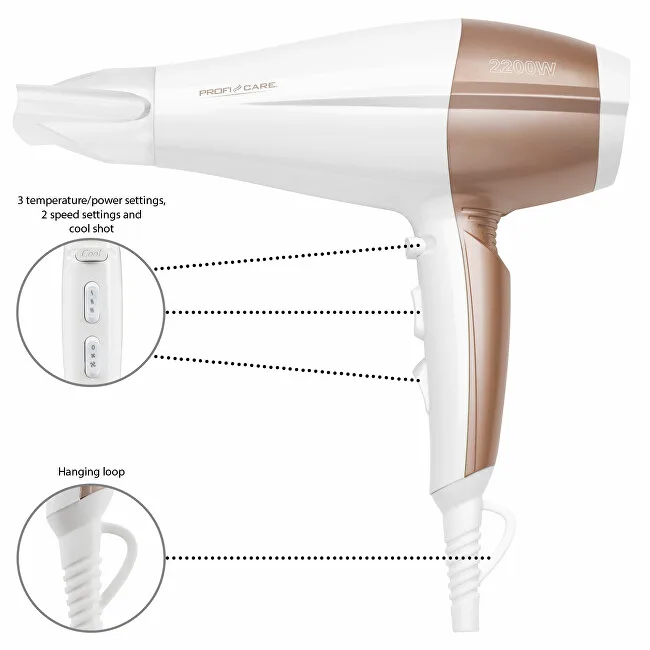 Profi care Professional hair dryer HT 3010 WH thumbnail 3