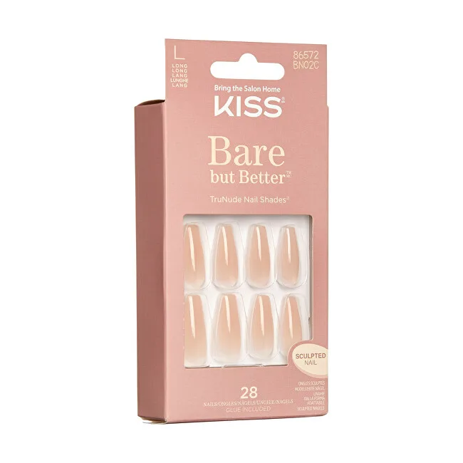 Kiss Kiss Adhesive nails Bare but Better Nails - Nude Drama 28 pcs thumbnail 2