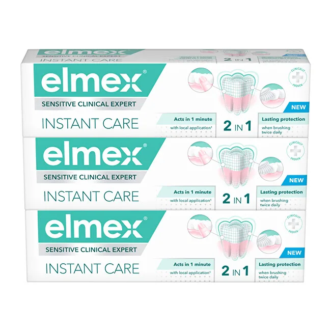 Elmex Toothpaste Sensitive Clinical Expert Instant Care Trio 3 x 75 ml thumbnail 2