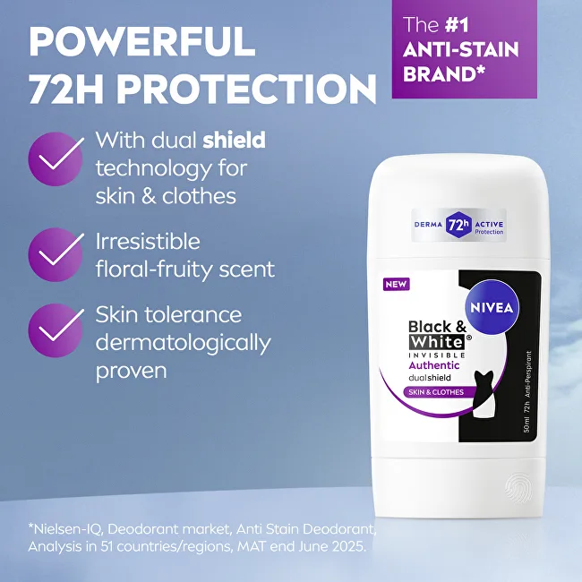 Nivea Solid antiperspirant B&W Authentic Anti-Perspirant 50 ml thumbnail 2