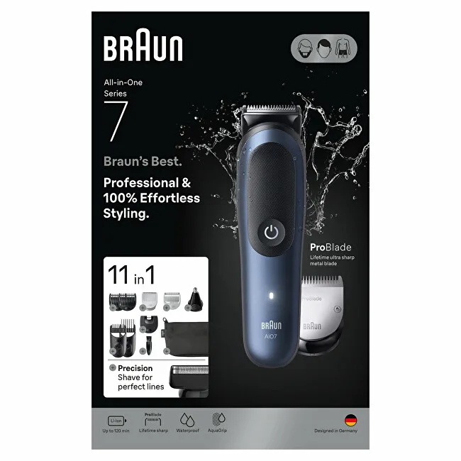 Braun Multifunctional trimmer 11 in 1 Series 7 AIO7540 Dark Blue thumbnail 2
