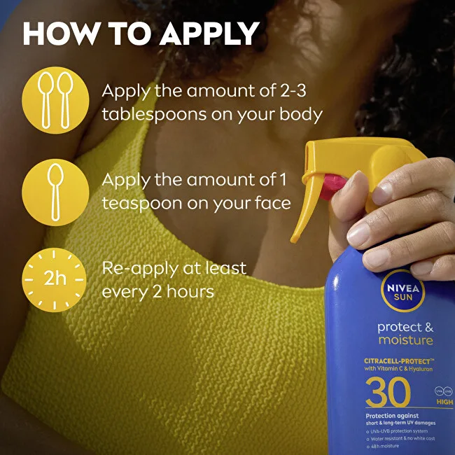 Nivea Sunscreen Spray SPF 30 Protect & Moisture 250 ml thumbnail 3