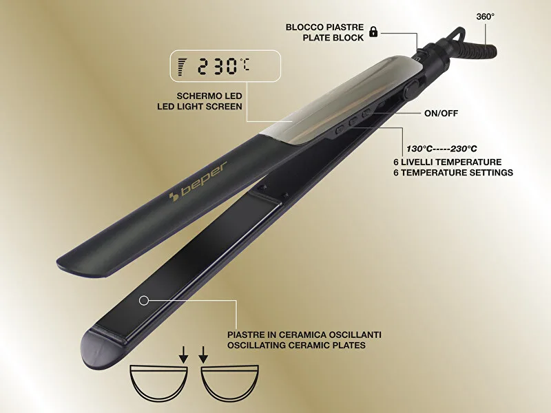 Beper Hair straightener Ceramic Pro Style P301PIS200 thumbnail 2