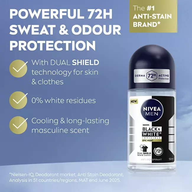 Nivea B&W Epic Night Anti-Perspirant Roll-On thumbnail 2