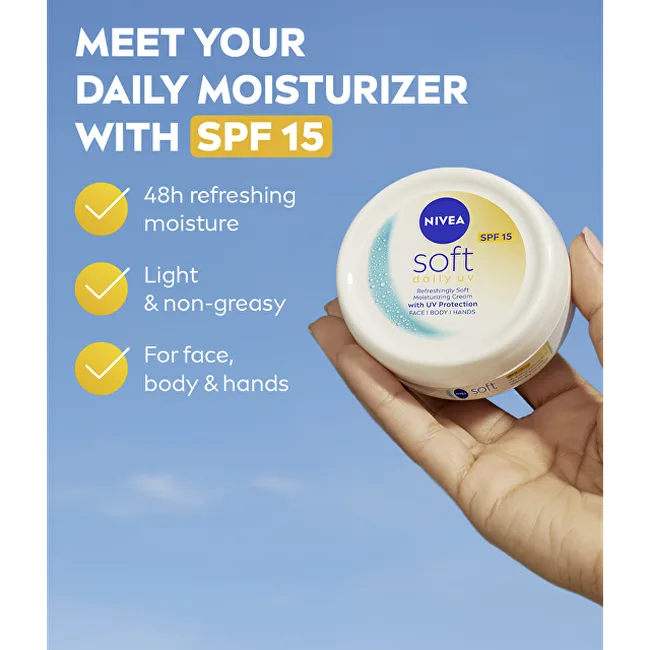 Nivea Moisturizing cream with UV protection SPF 15 Soft (Daily UV Cream) 100 ml thumbnail 2
