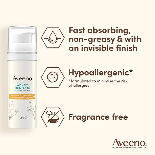 Aveeno Moisturizing Lotion SPF 50 Calm+Restore (Moisturising Lotion) 50 ml thumbnail 5