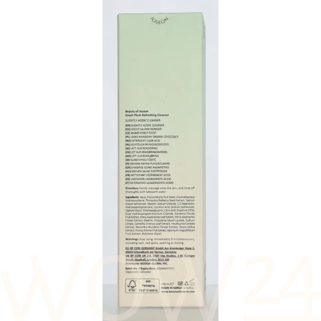 Beauty of Joseon Green plum refreshing cleanser thumbnail 3