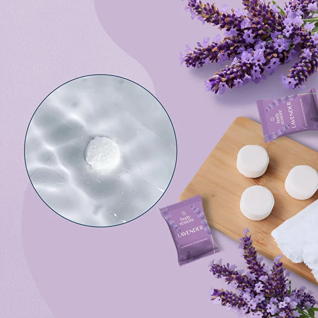 Body Restore Set of aromatic tablets for the shower Lavender Shower Steamers 3 pcs thumbnail 5