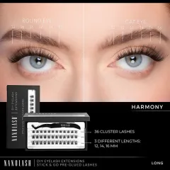 Nanolash Self-adhesive cluster eyelashes Harmony Long 36 pcs 2