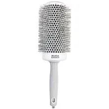 Olivia Garden Expert Blowout Speed Round Brush Wavy Bristles White & Grey 65 mm thumbnail 1