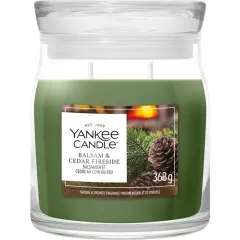 Yankee Candle Signature scented candle glass medium Balsam & Cedar Fireside 368 g 1